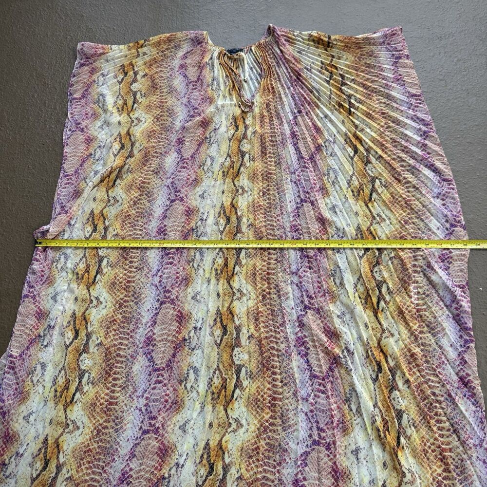 MARCIANO Kaftan Maxi Dress Size M L Orange Yellow Snake Skin Print Summer Beach - Picture 11 of 12